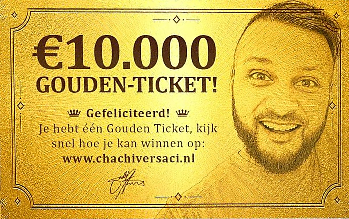 Gouden ticket dat toegang geeft tot de finale om tienduizend euro